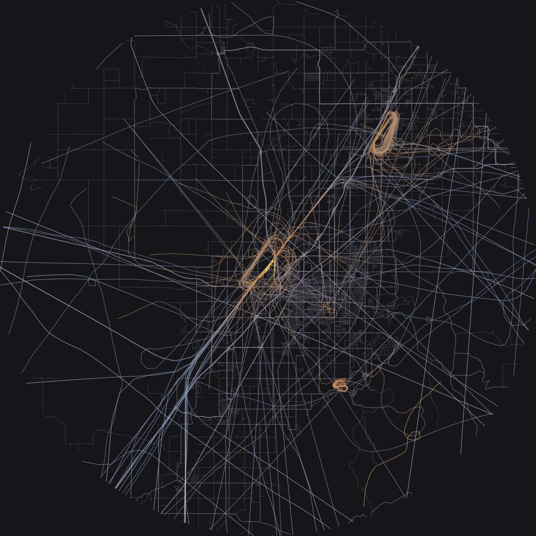 Every aircraft below 15,000 feet within 28 km of Idaho Falls Regional Airport on Saturday, April 18, 2026, over the street map