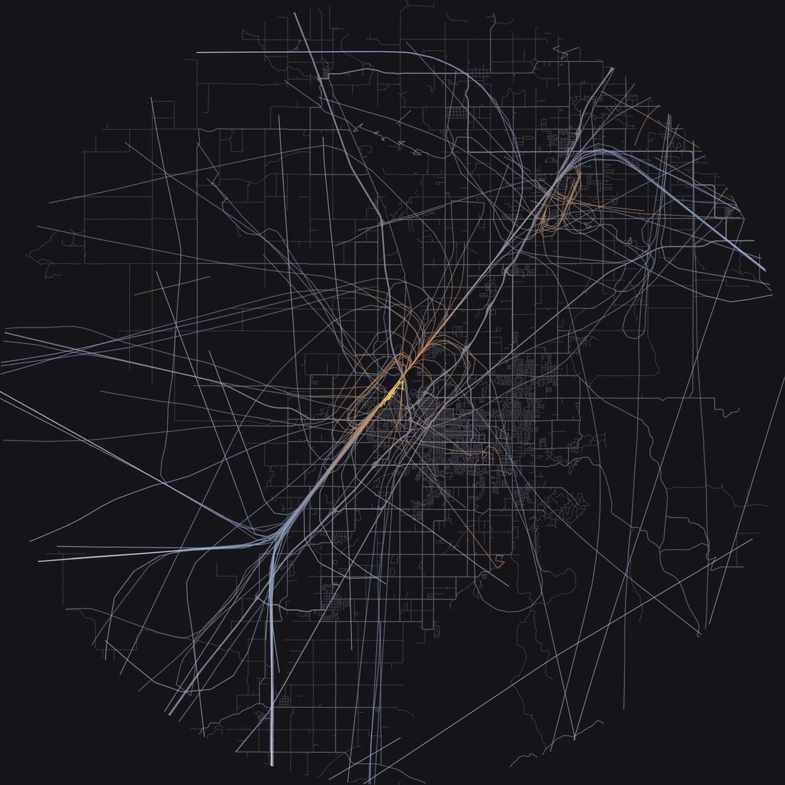 Every aircraft below 15,000 feet within 28 km of Idaho Falls Regional Airport on Tuesday, April 28, 2026, over the street map