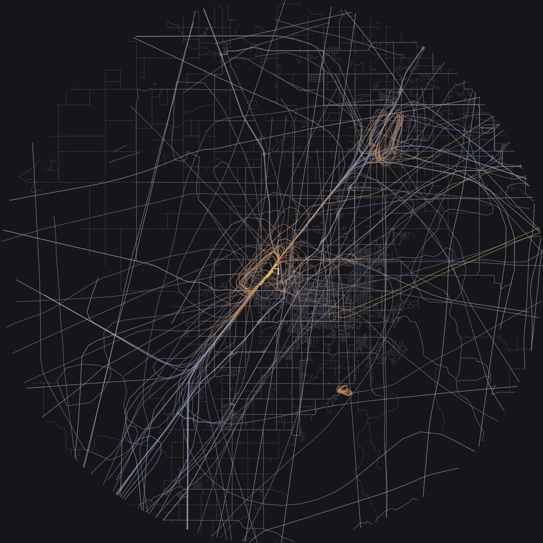 Every aircraft below 15,000 feet within 28 km of Idaho Falls Regional Airport on Wednesday, May 6, 2026, over the street map