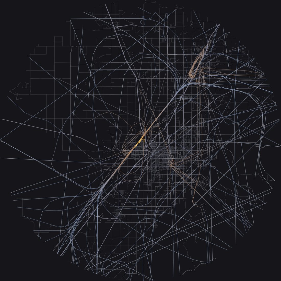 Every aircraft below 15,000 feet within 28 km of Idaho Falls Regional Airport on Wednesday, May 27, 2026, over the street map
