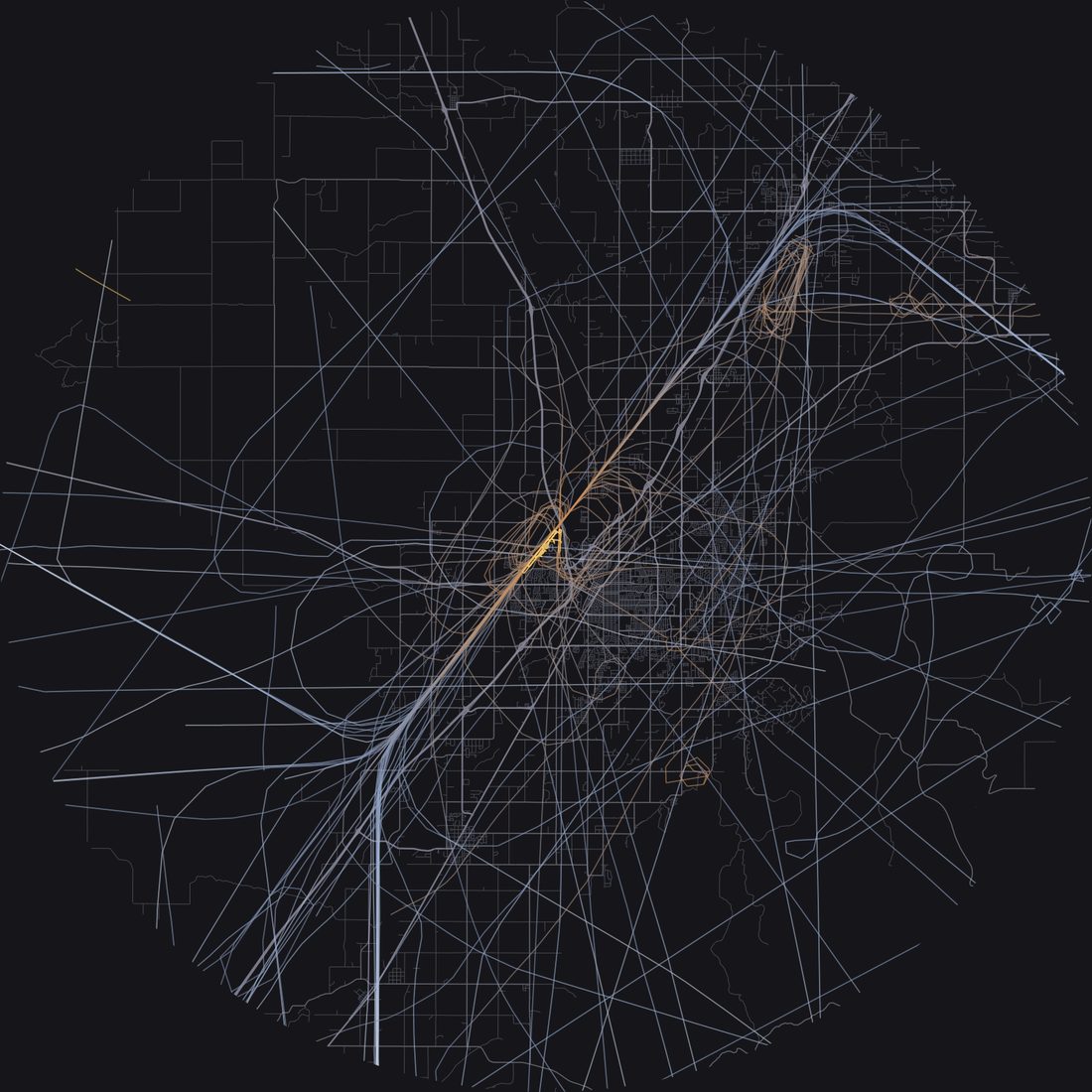 Every aircraft below 15,000 feet within 28 km of Idaho Falls Regional Airport on Wednesday, June 17, 2026, over the street map