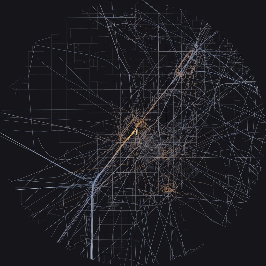 Every aircraft below 15,000 feet within 28 km of Idaho Falls Regional Airport on Thursday, June 18, 2026, over the street map