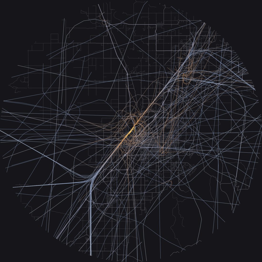 Every aircraft below 15,000 feet within 28 km of Idaho Falls Regional Airport on Friday, June 19, 2026, over the street map