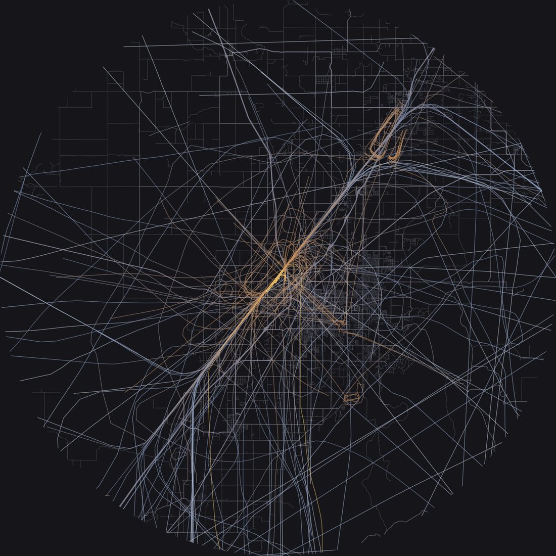 Every aircraft below 15,000 feet within 28 km of Idaho Falls Regional Airport on Tuesday, June 23, 2026, over the street map