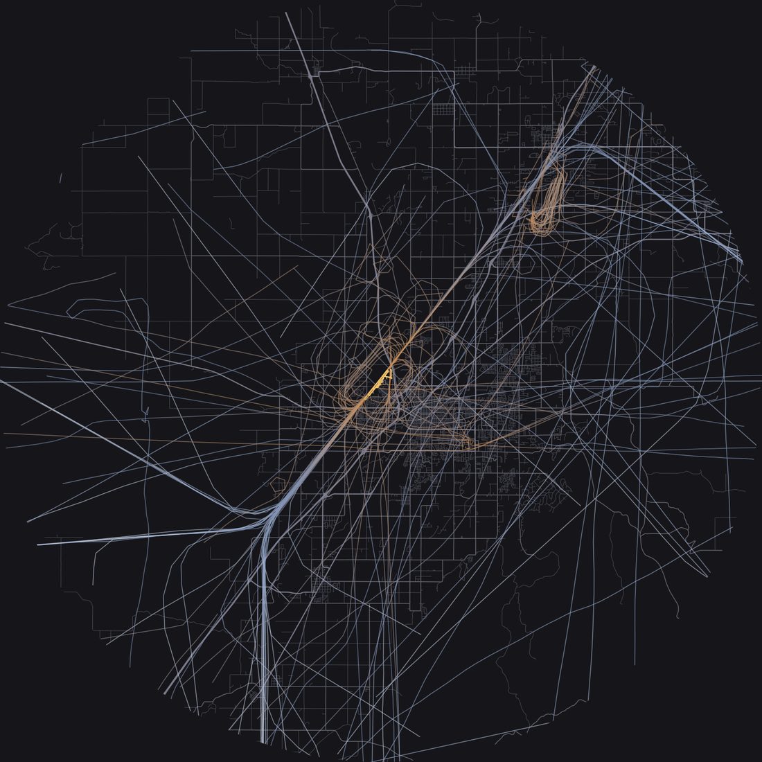 Every aircraft below 15,000 feet within 28 km of Idaho Falls Regional Airport on Tuesday, June 30, 2026, over the street map
