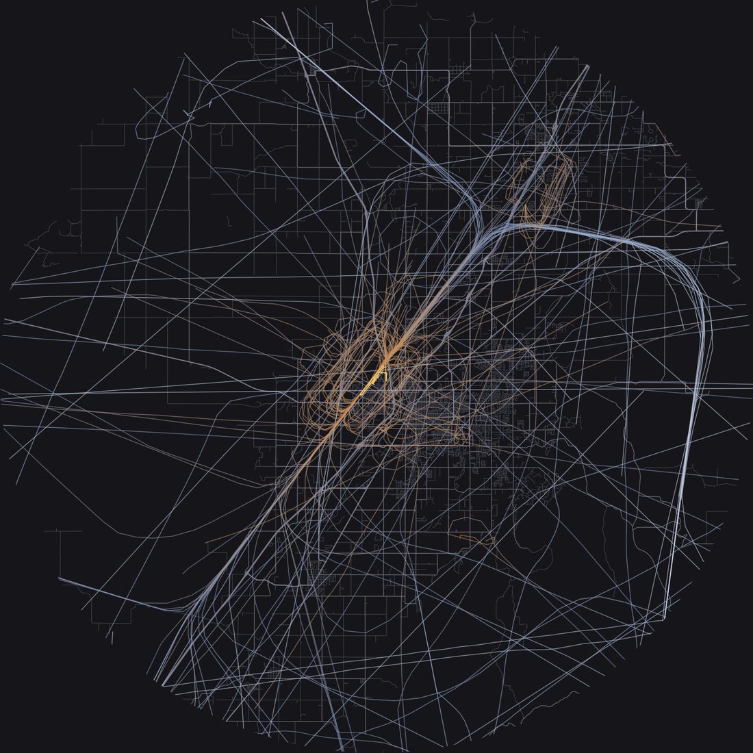 Every aircraft below 15,000 feet within 28 km of Idaho Falls Regional Airport on Saturday, July 18, 2026, over the street map