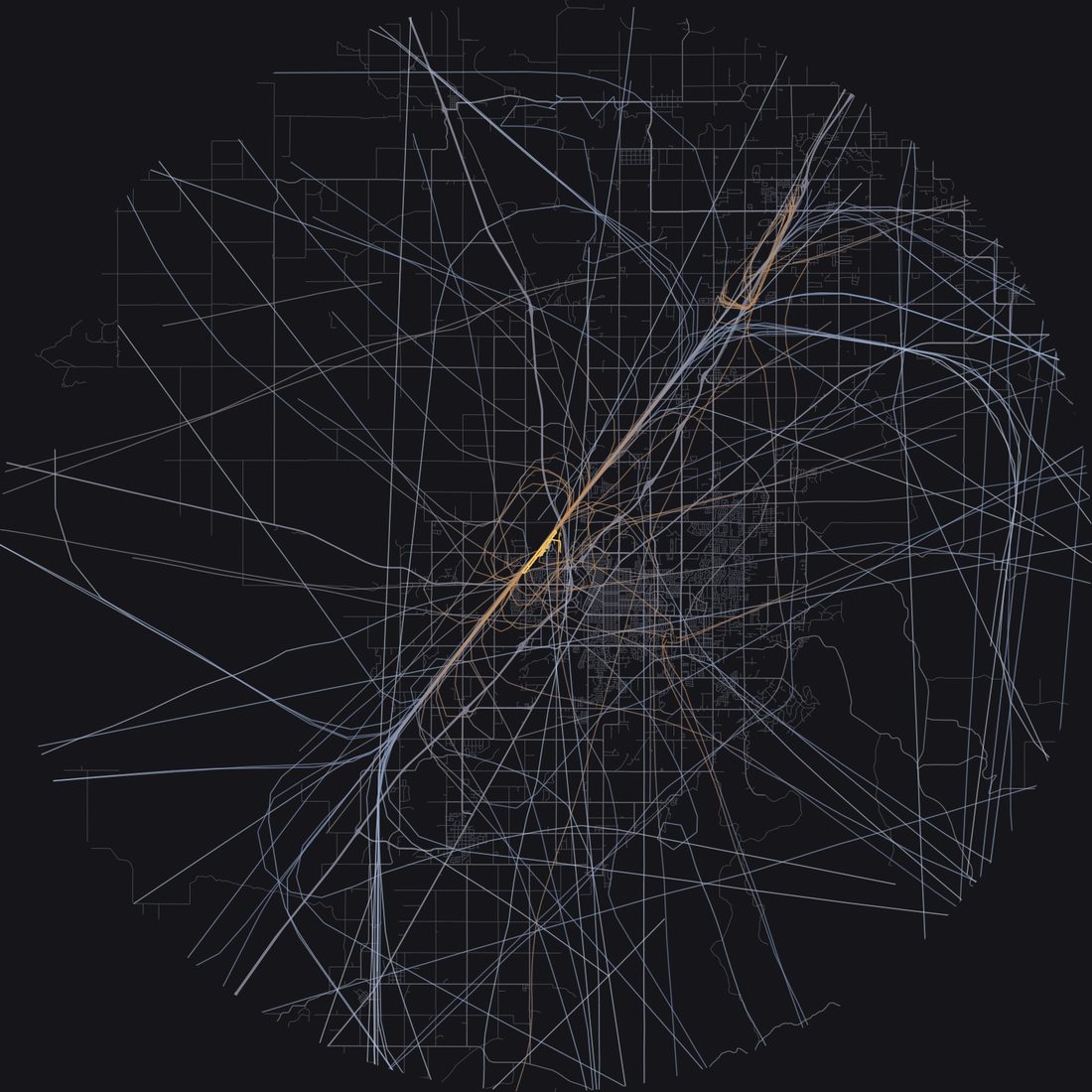 Every aircraft below 15,000 feet within 28 km of Idaho Falls Regional Airport on Tuesday, July 28, 2026, over the street map
