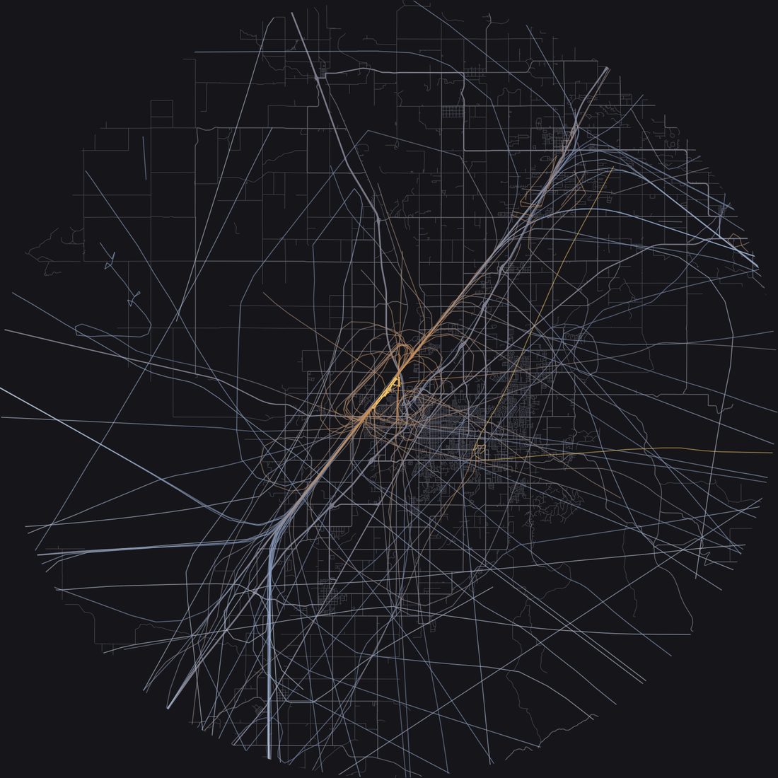 Every aircraft below 15,000 feet within 28 km of Idaho Falls Regional Airport on Tuesday, August 18, 2026, over the street map