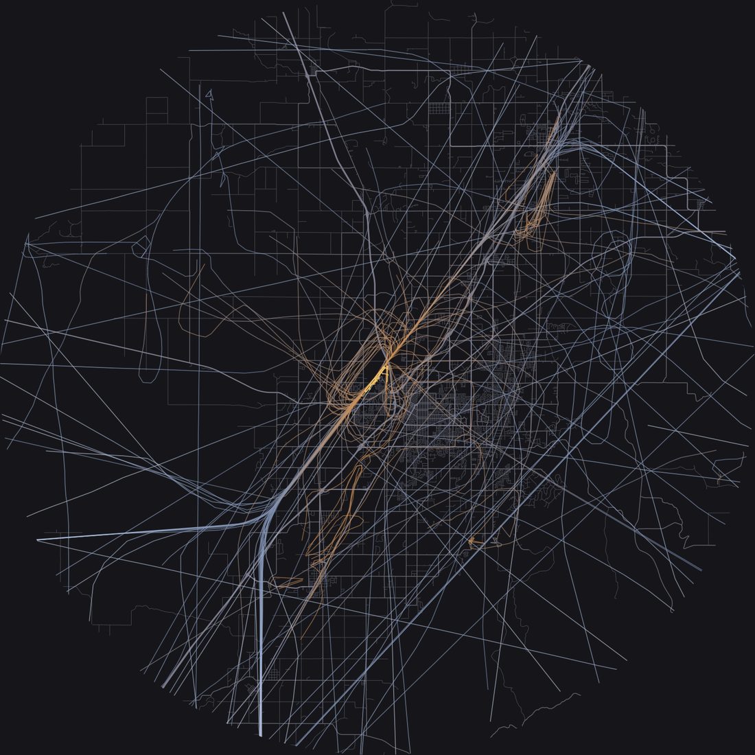 Every aircraft below 15,000 feet within 28 km of Idaho Falls Regional Airport on Wednesday, August 19, 2026, over the street map