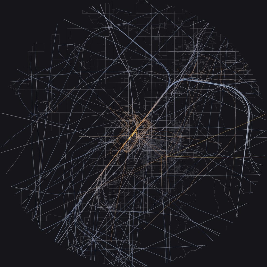 Every aircraft below 15,000 feet within 28 km of Idaho Falls Regional Airport on Wednesday, August 26, 2026, over the street map