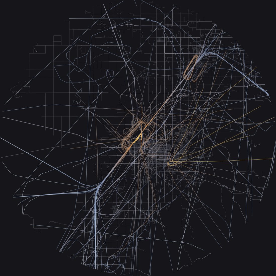 Every aircraft below 15,000 feet within 28 km of Idaho Falls Regional Airport on Friday, August 28, 2026, over the street map