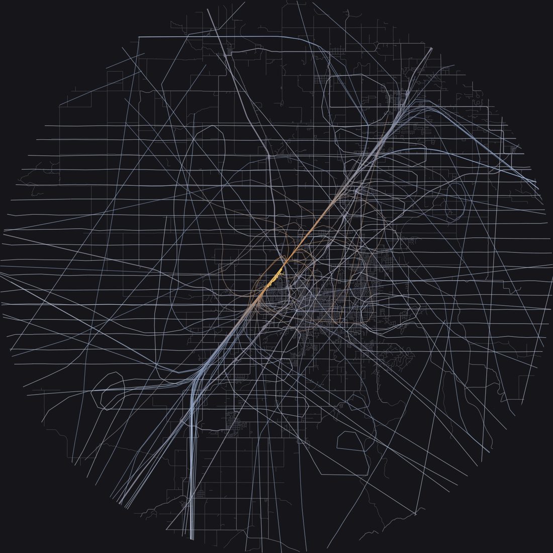Every aircraft below 15,000 feet within 28 km of Idaho Falls Regional Airport on Sunday, August 30, 2026, over the street map