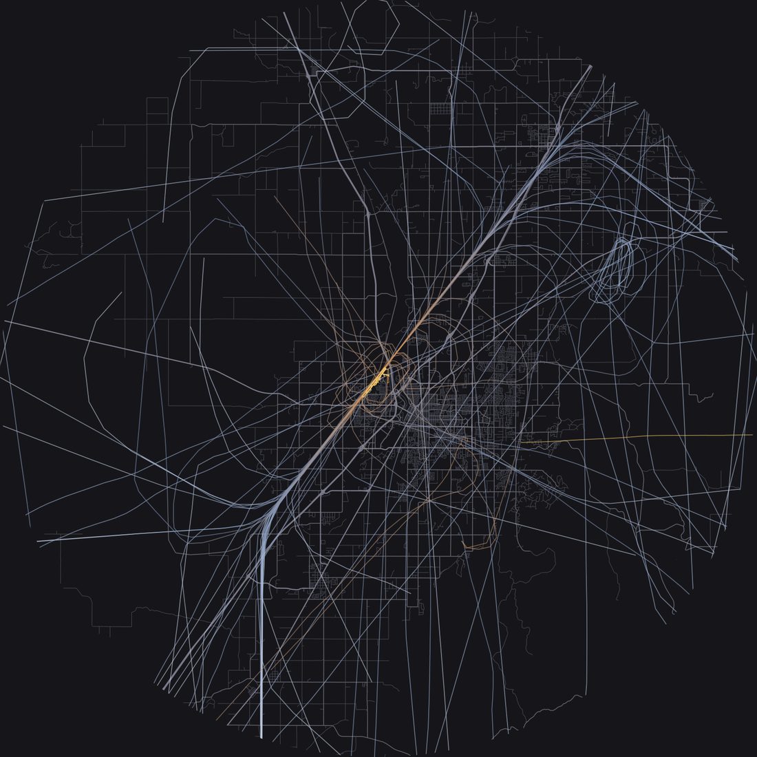Every aircraft below 15,000 feet within 28 km of Idaho Falls Regional Airport on Wednesday, September 2, 2026, over the street map