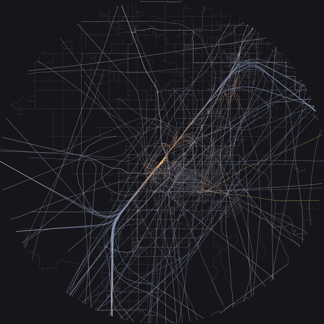Every aircraft below 15,000 feet within 28 km of Idaho Falls Regional Airport on Friday, September 4, 2026, over the street map