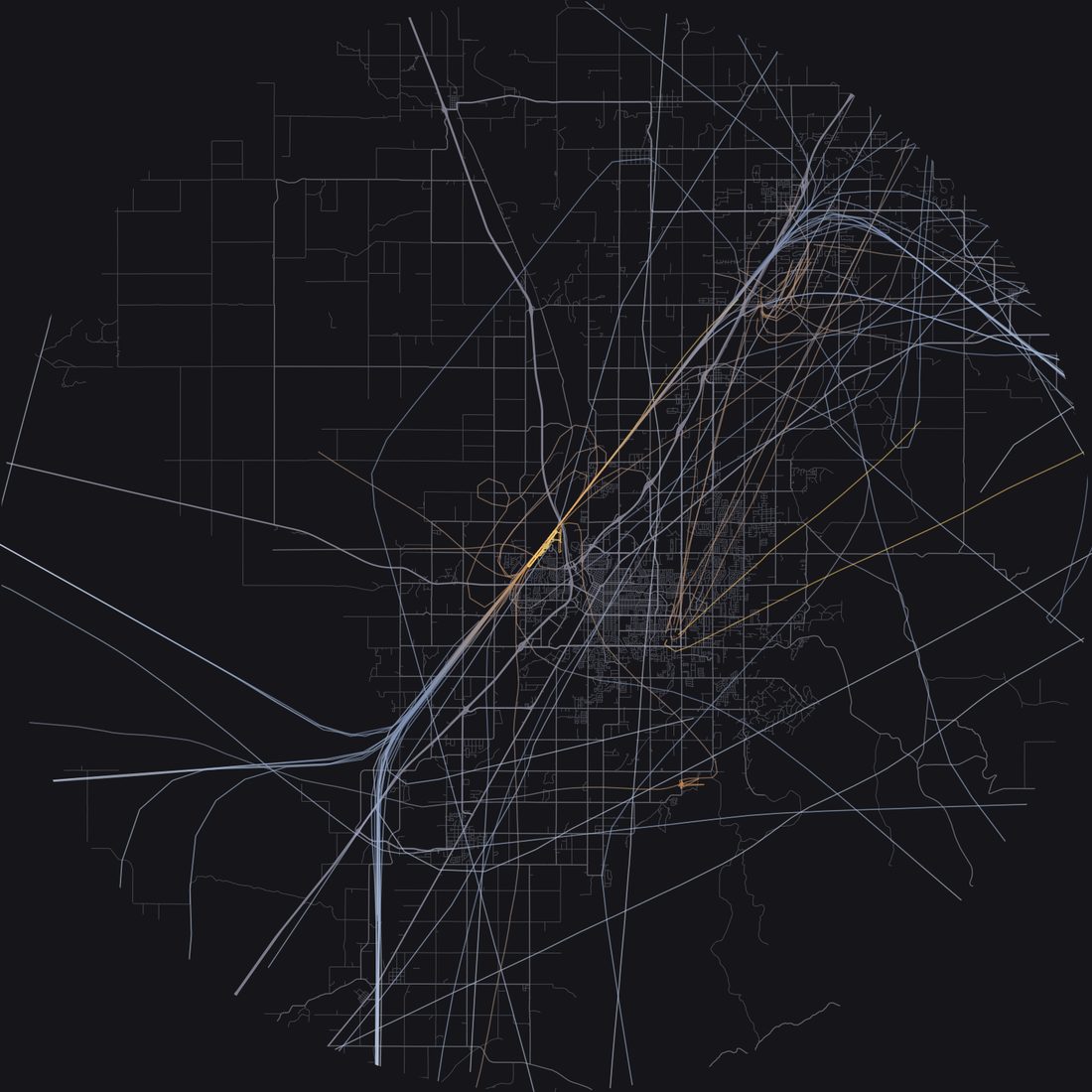 Every aircraft below 15,000 feet within 28 km of Idaho Falls Regional Airport on Sunday, September 6, 2026, over the street map
