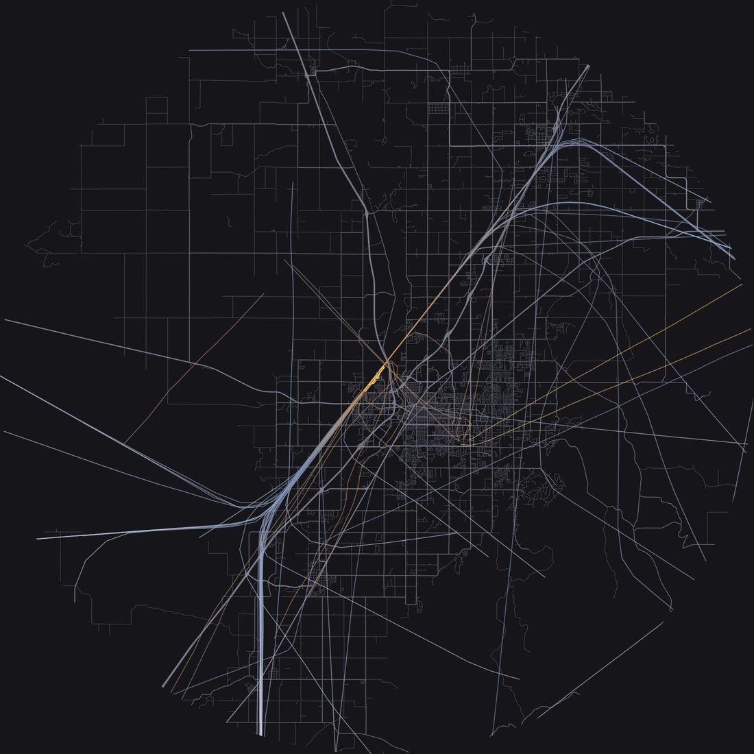 Every aircraft below 15,000 feet within 28 km of Idaho Falls Regional Airport on Monday, September 7, 2026, over the street map