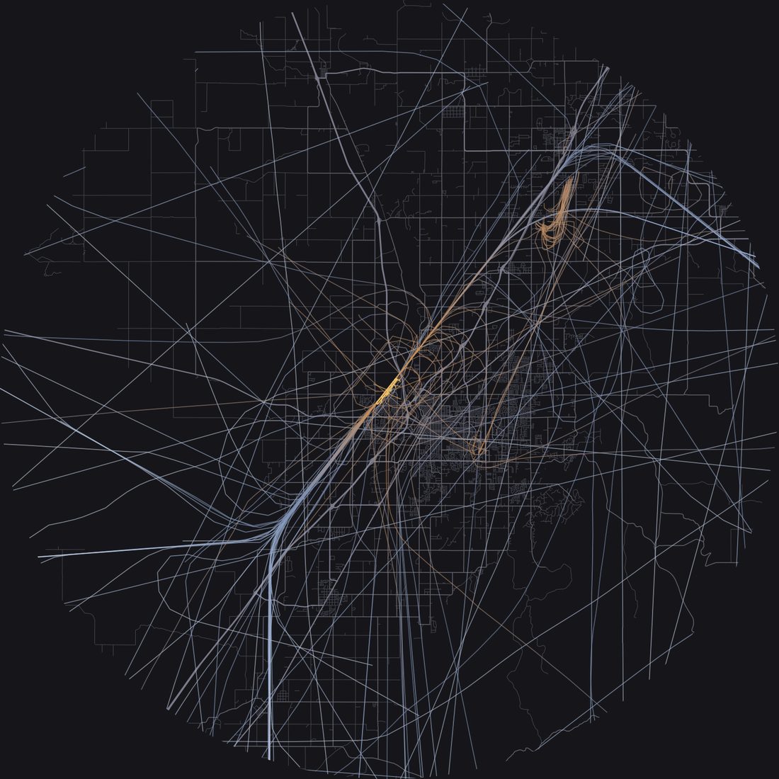 Every aircraft below 15,000 feet within 28 km of Idaho Falls Regional Airport on Thursday, September 10, 2026, over the street map