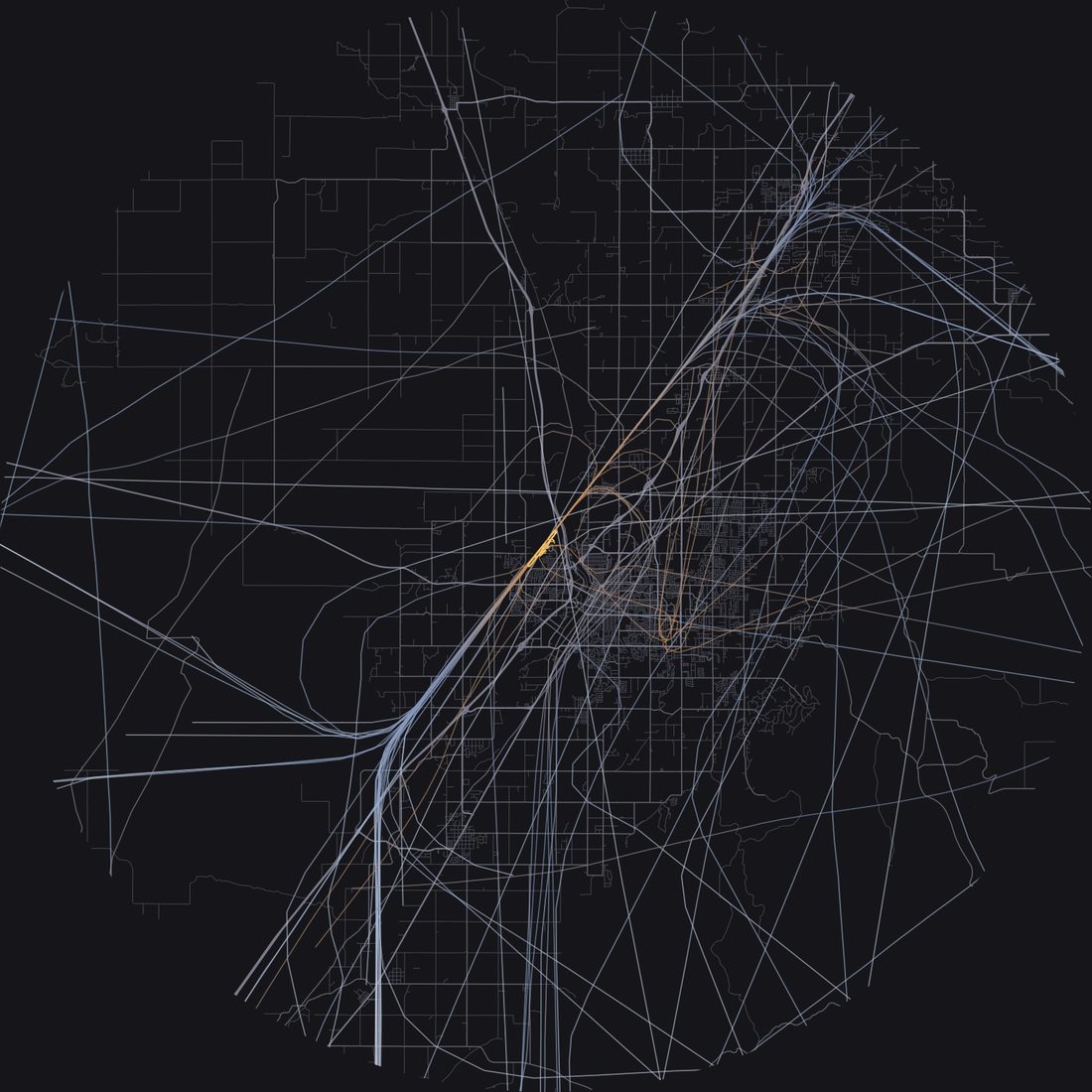 Every aircraft below 15,000 feet within 28 km of Idaho Falls Regional Airport on Friday, September 11, 2026, over the street map