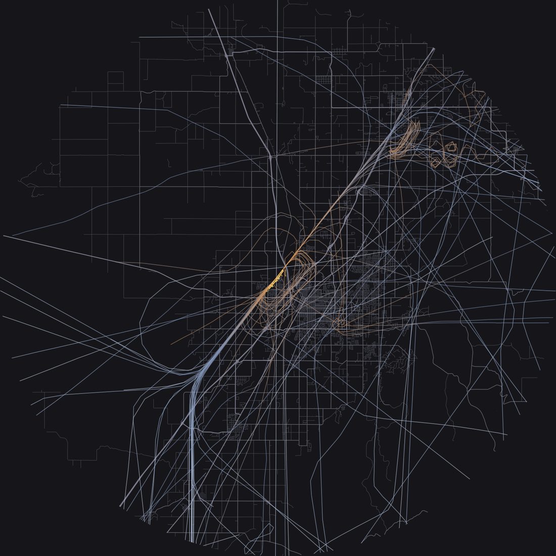 Every aircraft below 15,000 feet within 28 km of Idaho Falls Regional Airport on Monday, September 14, 2026, over the street map