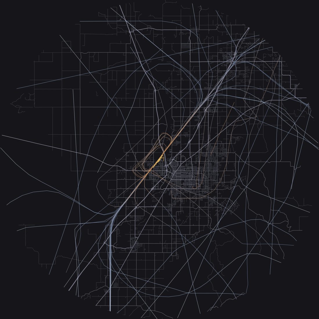Every aircraft below 15,000 feet within 28 km of Idaho Falls Regional Airport on Thursday, September 17, 2026, over the street map