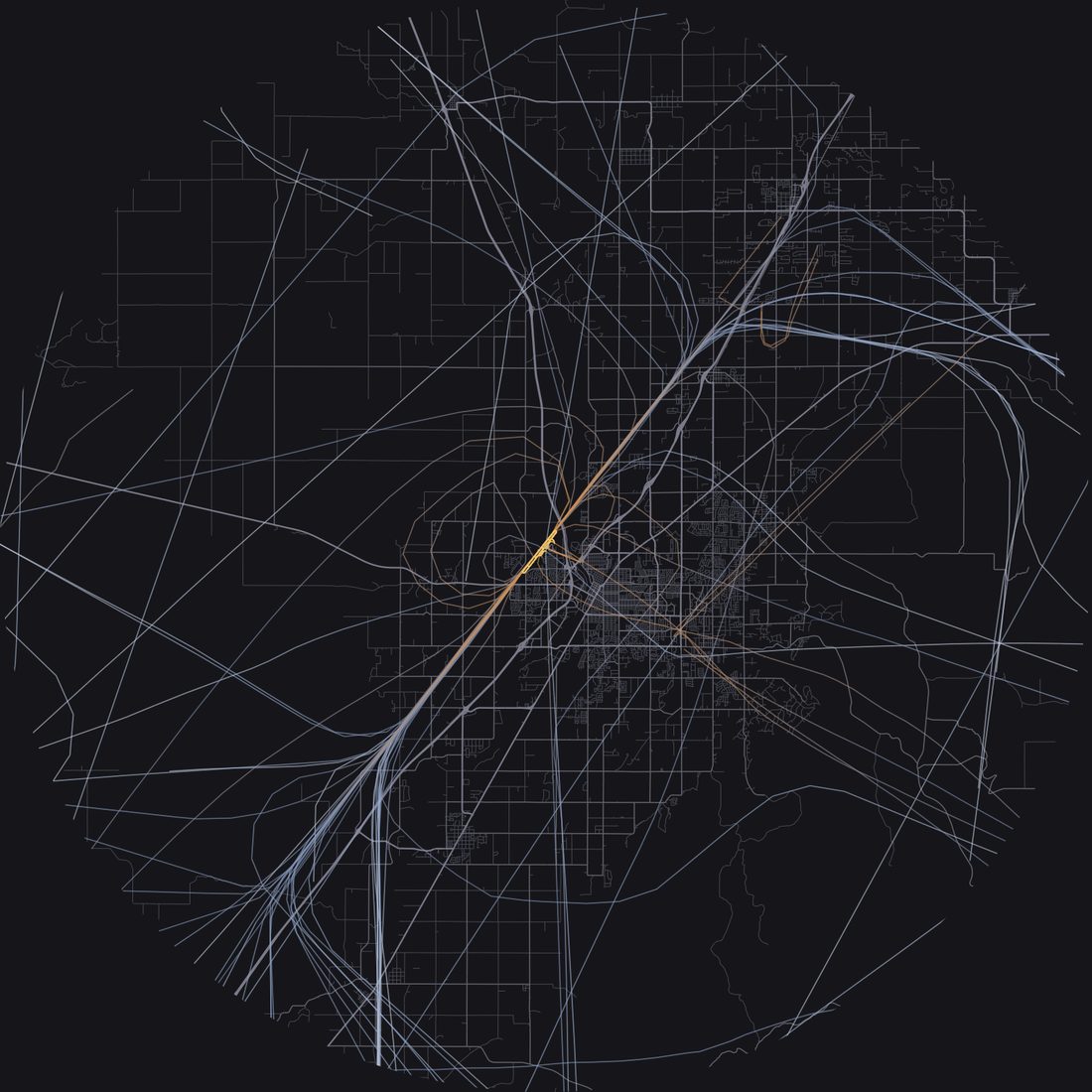 Every aircraft below 15,000 feet within 28 km of Idaho Falls Regional Airport on Friday, September 18, 2026, over the street map