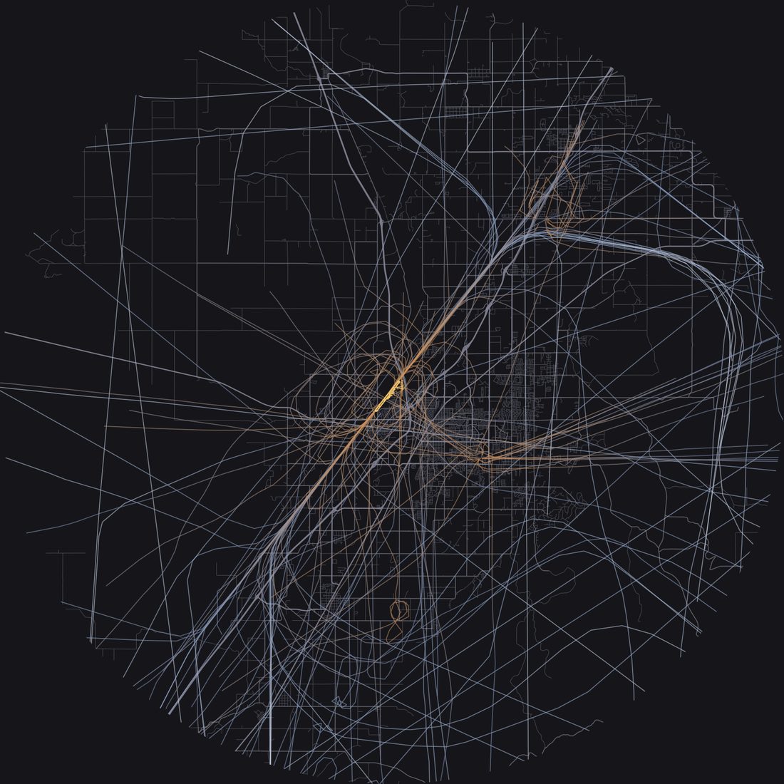Every aircraft below 15,000 feet within 28 km of Idaho Falls Regional Airport on Monday, September 21, 2026, over the street map