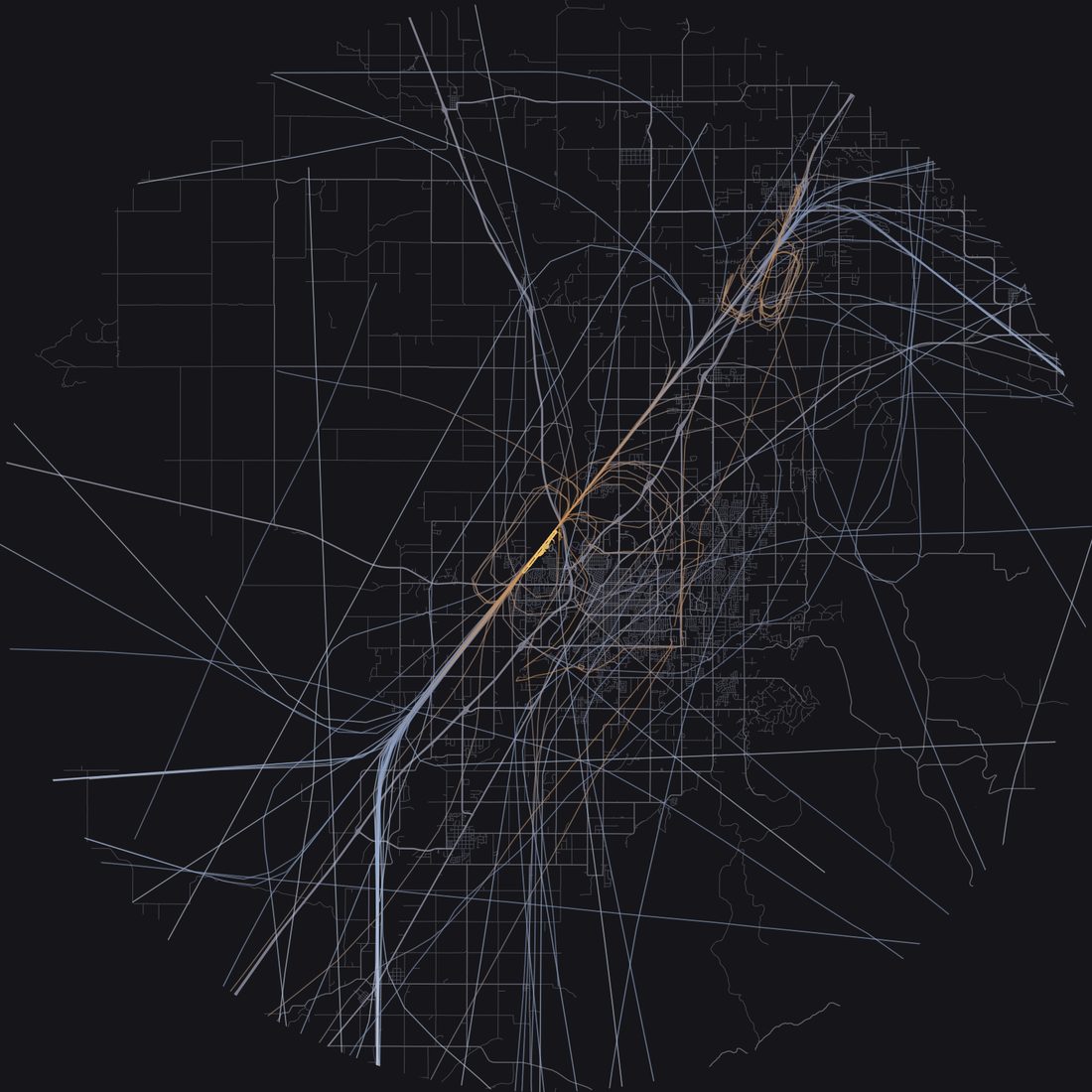 Every aircraft below 15,000 feet within 28 km of Idaho Falls Regional Airport on Tuesday, September 22, 2026, over the street map