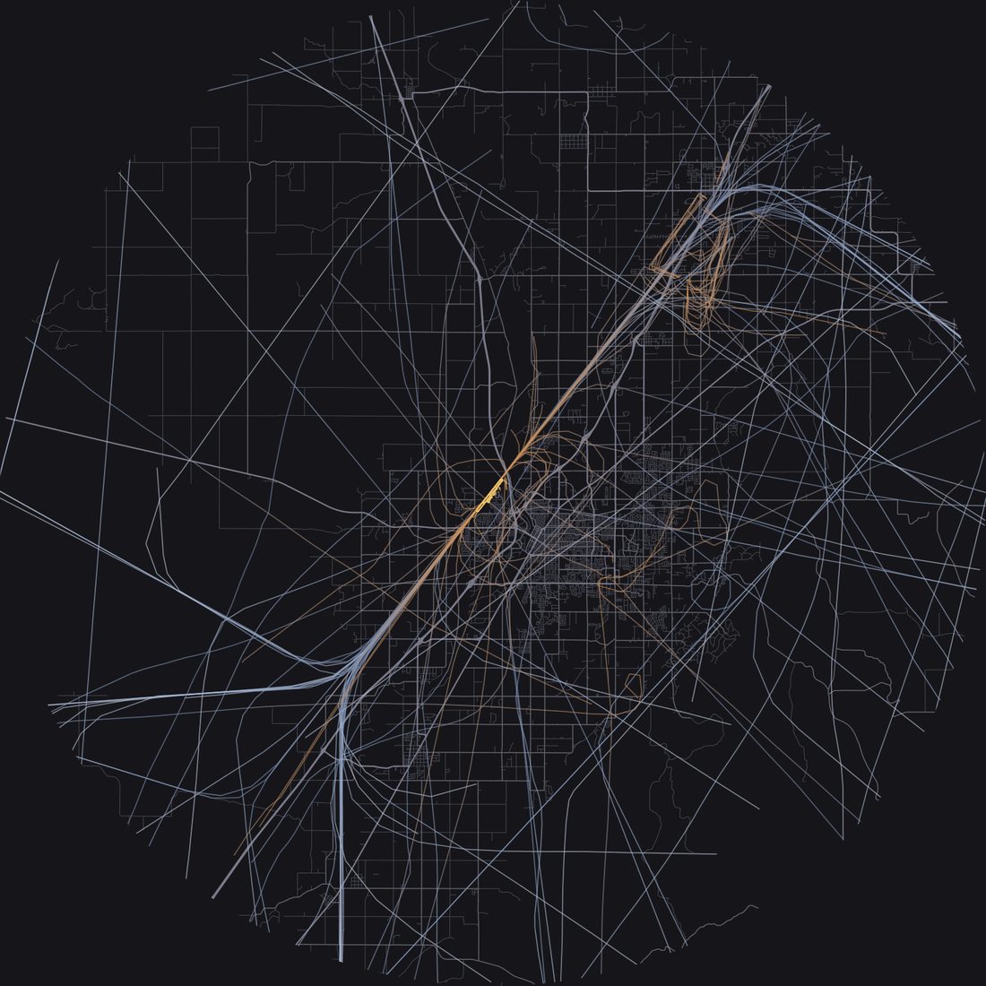 Every aircraft below 15,000 feet within 28 km of Idaho Falls Regional Airport on Wednesday, September 23, 2026, over the street map