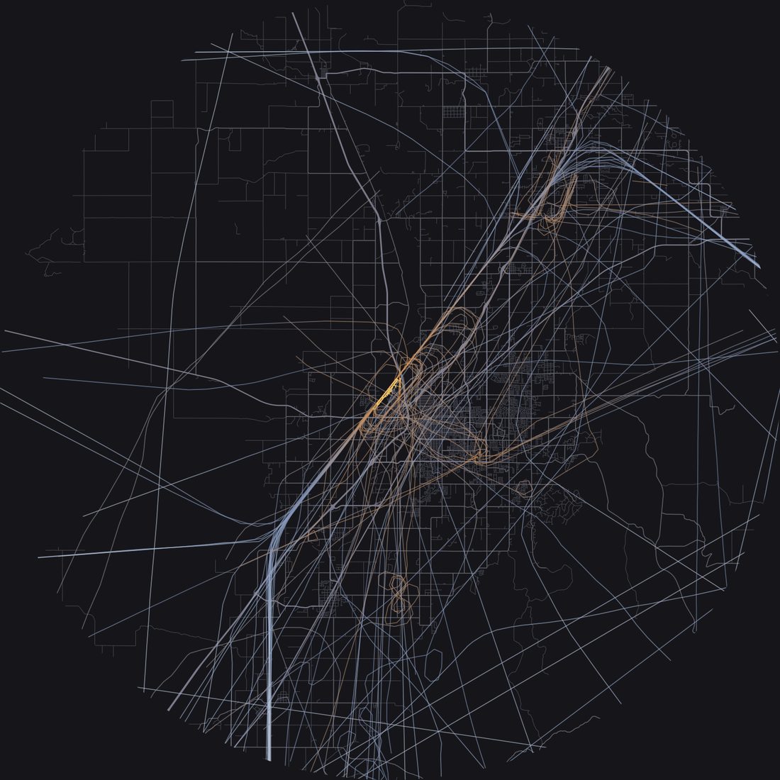 Every aircraft below 15,000 feet within 28 km of Idaho Falls Regional Airport on Friday, September 25, 2026, over the street map