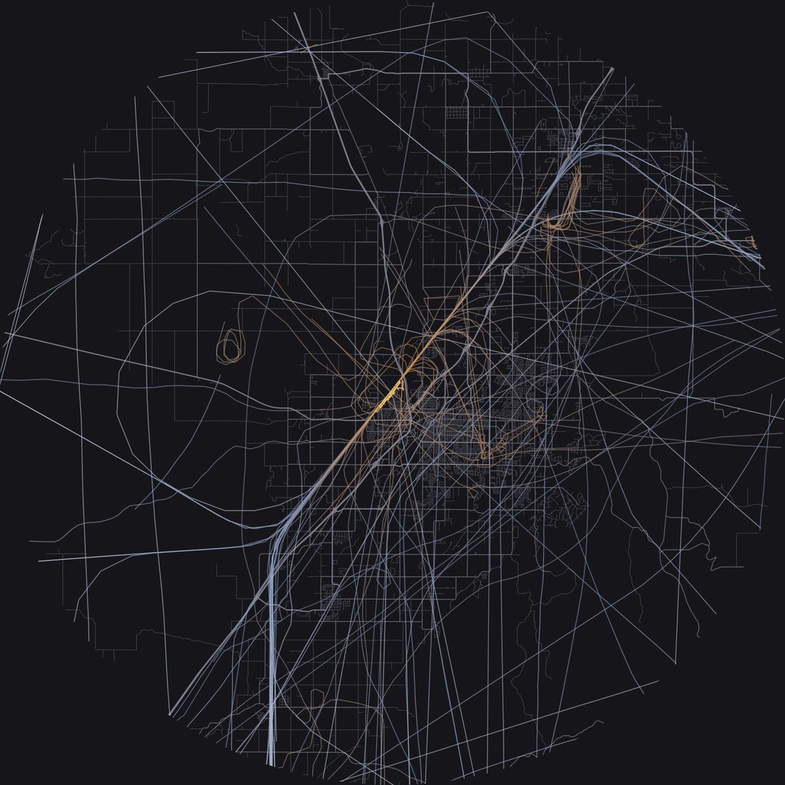 Every aircraft below 15,000 feet within 28 km of Idaho Falls Regional Airport on Friday, October 2, 2026, over the street map