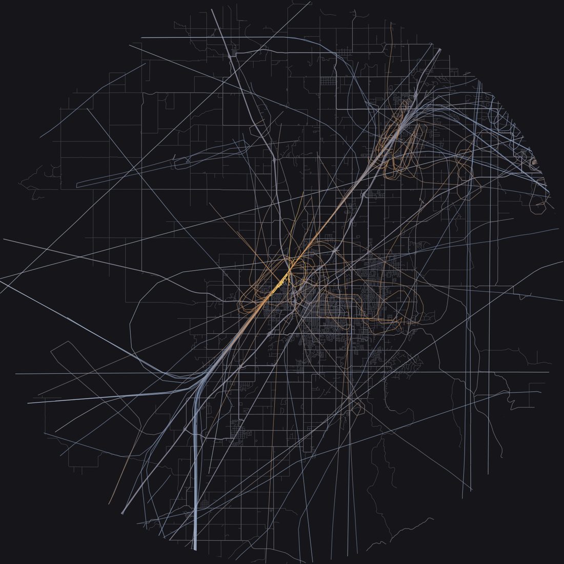 Every aircraft below 15,000 feet within 28 km of Idaho Falls Regional Airport on Saturday, October 3, 2026, over the street map