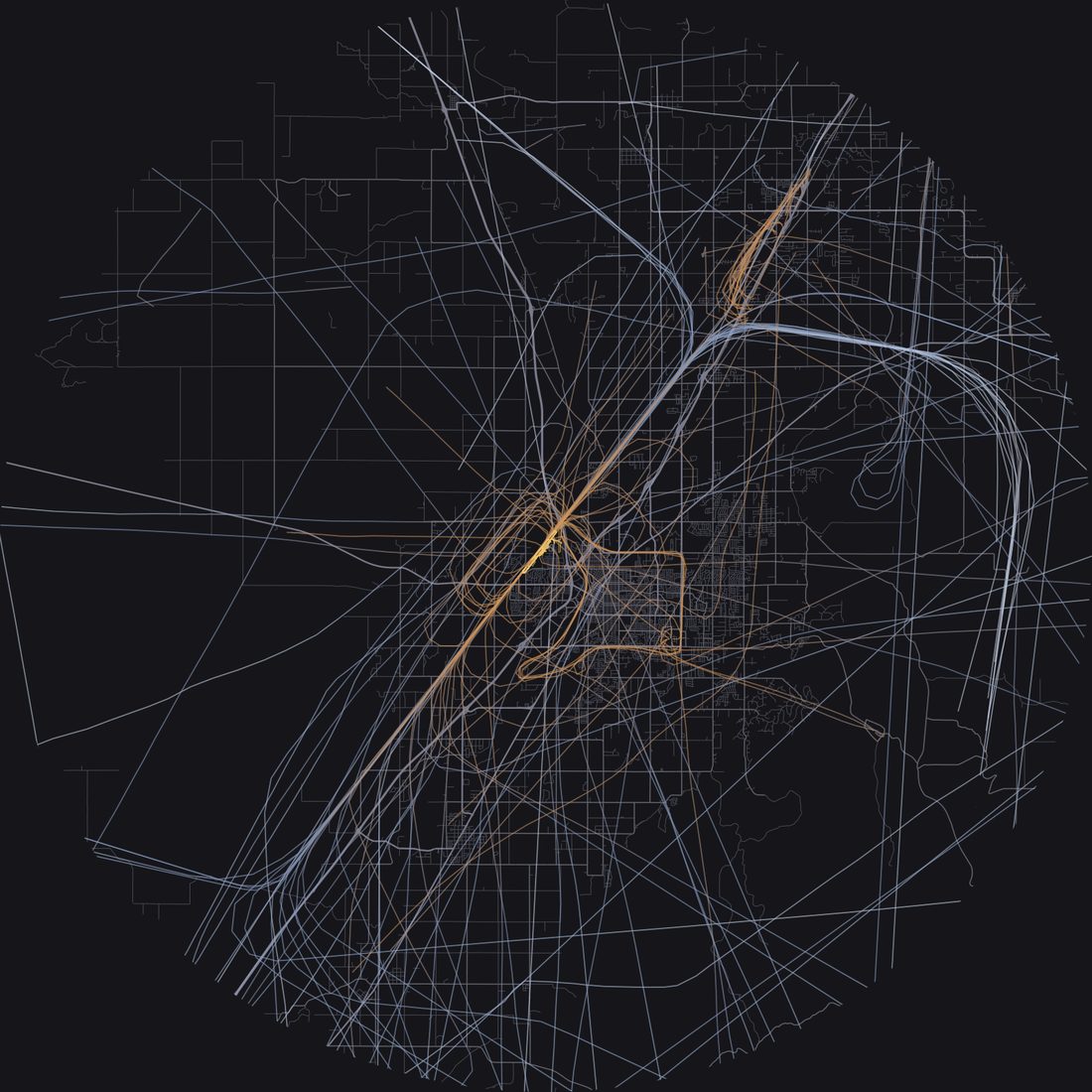 Every aircraft below 15,000 feet within 28 km of Idaho Falls Regional Airport on Thursday, October 15, 2026, over the street map