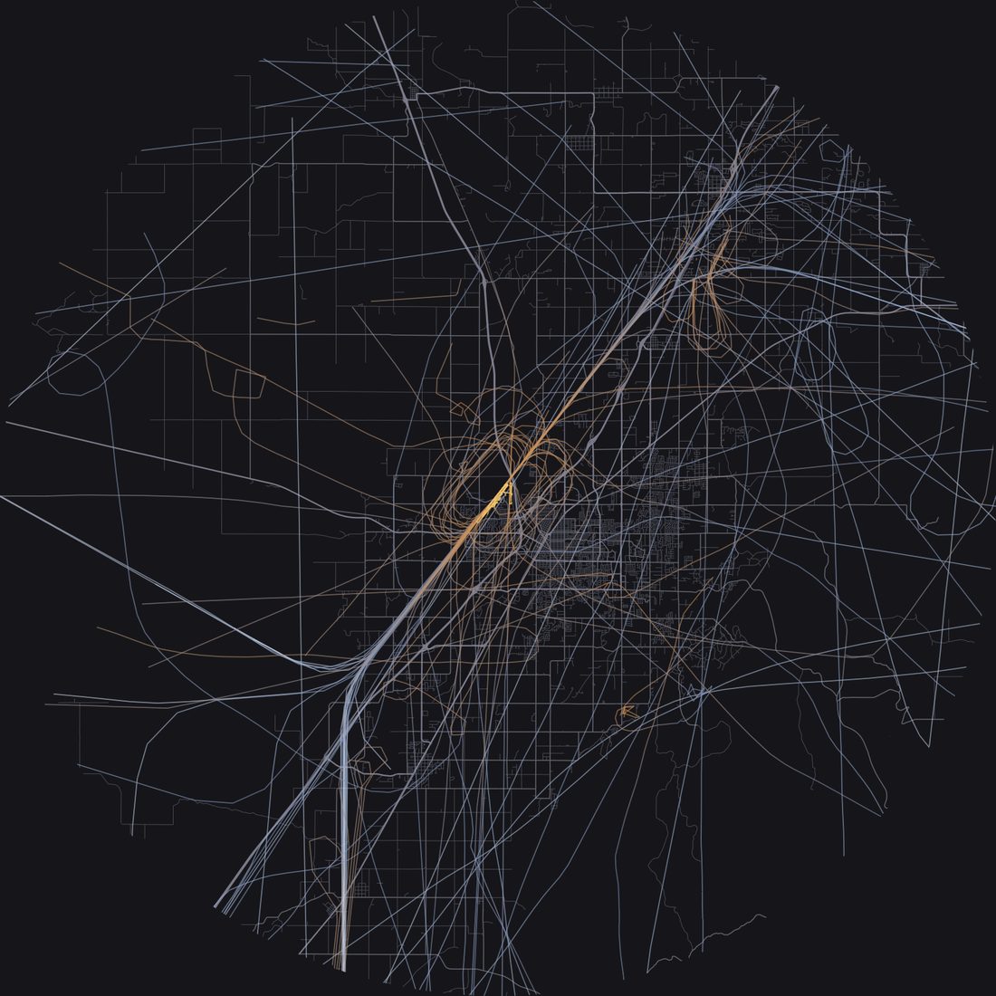 Every aircraft below 15,000 feet within 28 km of Idaho Falls Regional Airport on Saturday, October 17, 2026, over the street map